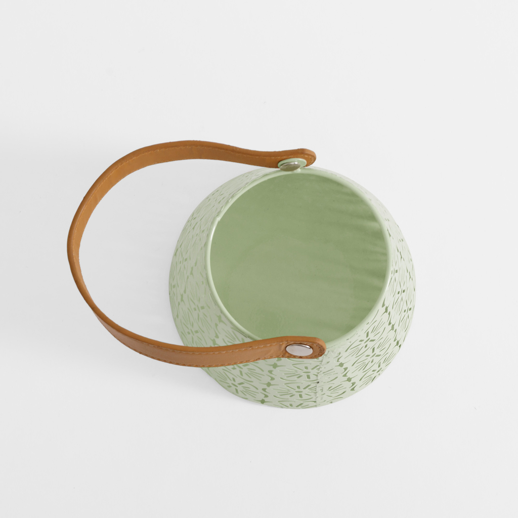 Kovový lampáš v zelenej farbe 16x26,5 cm