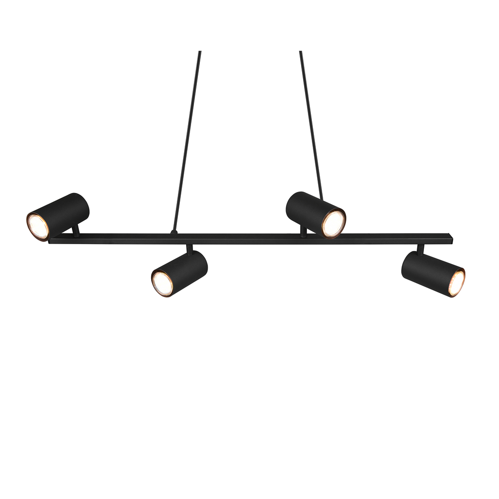Luster na lanku čierny 4xGU10 MARLEY