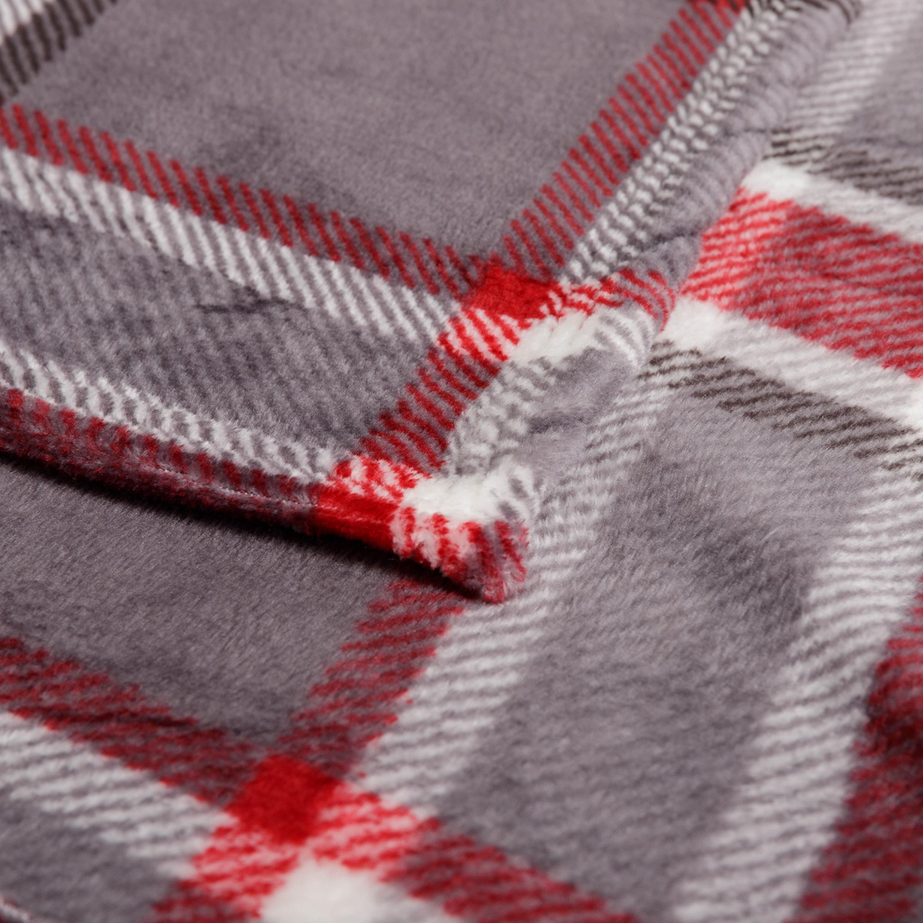 Tmavosivá károvaná deka TYLOR 150x200 cm