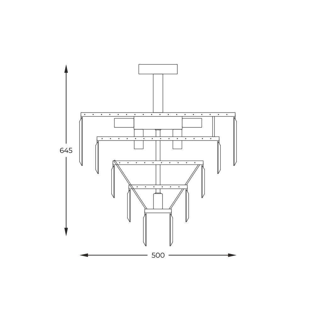 Stropné svietidlo glamour zlaté 50 cm AMEDEO