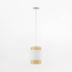 Ratanové závesné svietidlo v bielej farbe BOHO 20 cm