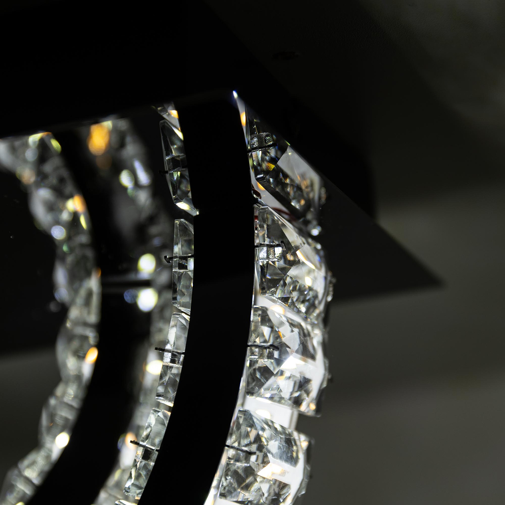 Stropné svietidlo 2 krúžky čierne TULA s diaľkovým ovládaním