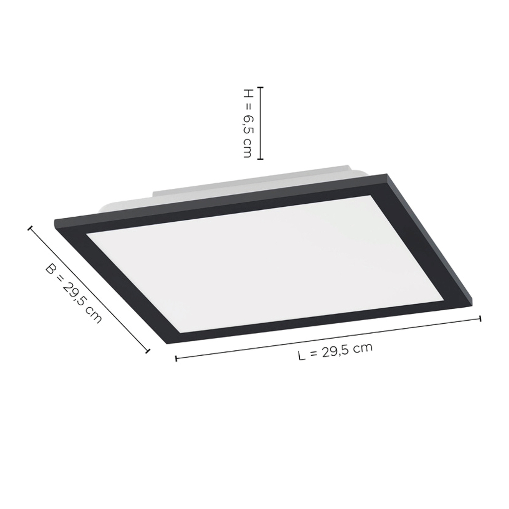 Štvorcové stropné svietidlo LED s diaľkovým ovládaním FLAT 29,5 cm