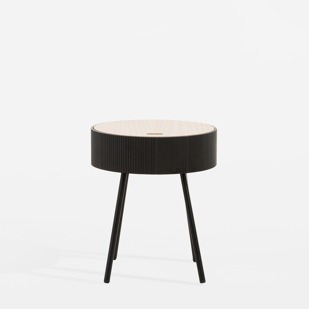 Okrúhly konferenčný stolík sivý 40,5x47,5 cm