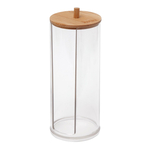 Nádoba na vatové tampóny s bambusovým vrchnákom 18,5 cm