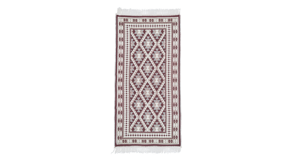 Obojstranný koberec hnedý s kosoštvorcami ALBORG 70x140 cm