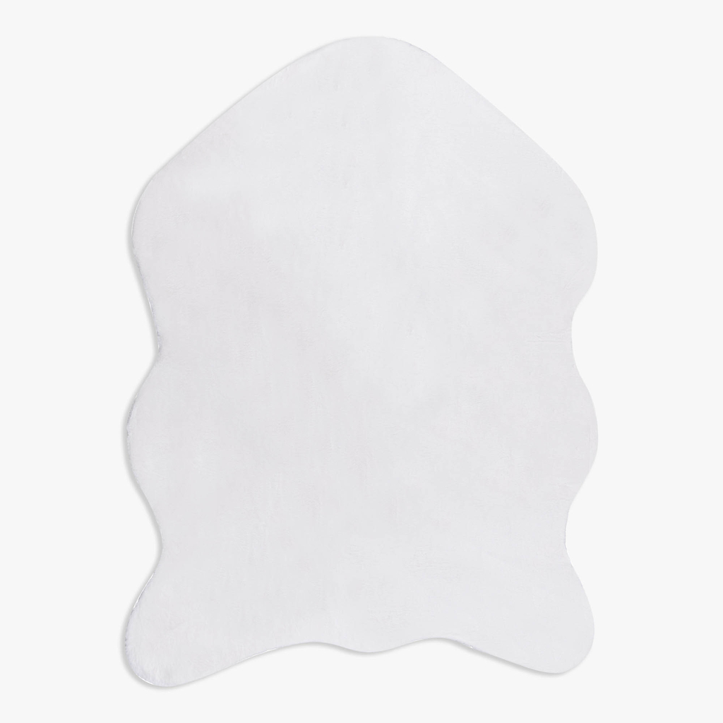 Koberec z umelej kožušiny RABBIT, biely, 60x90 cm