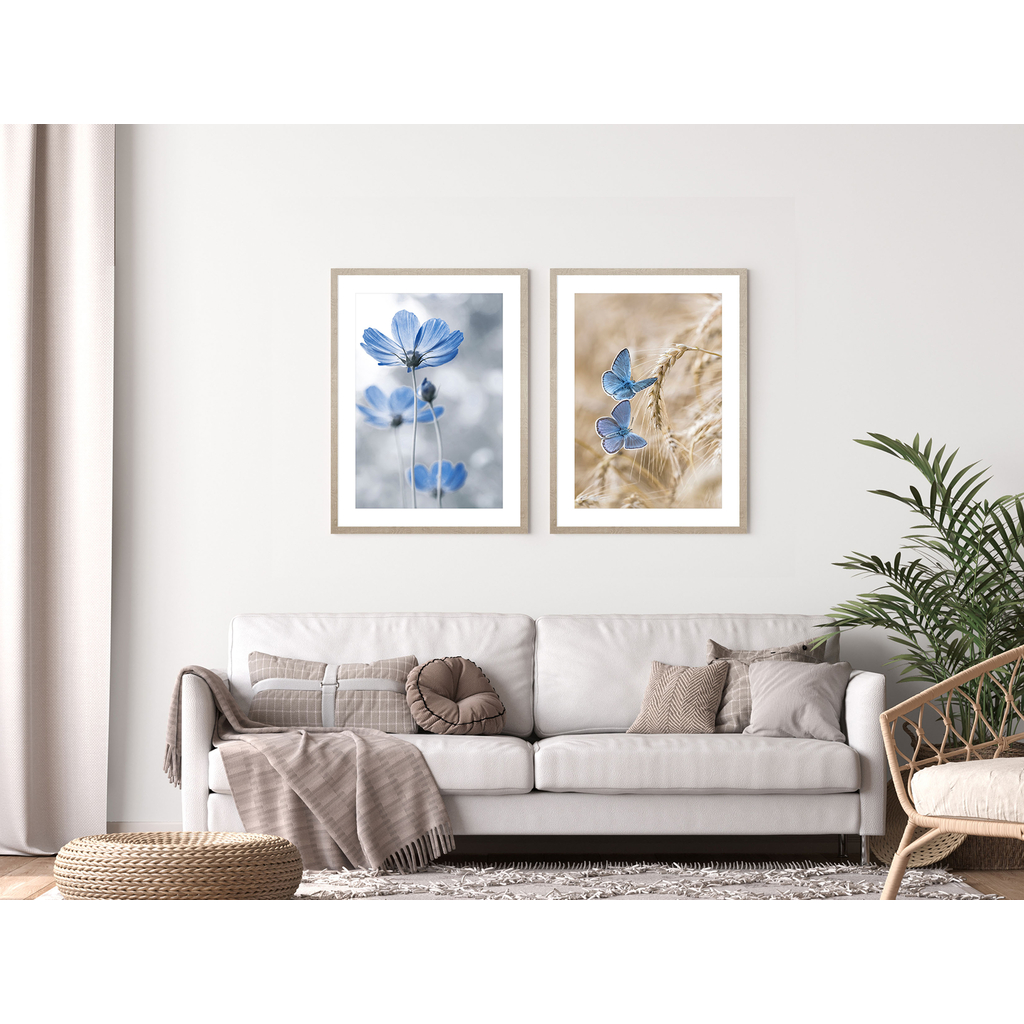 Obraz modrých kvetín BLUE NATURE I 53 x 73 cm