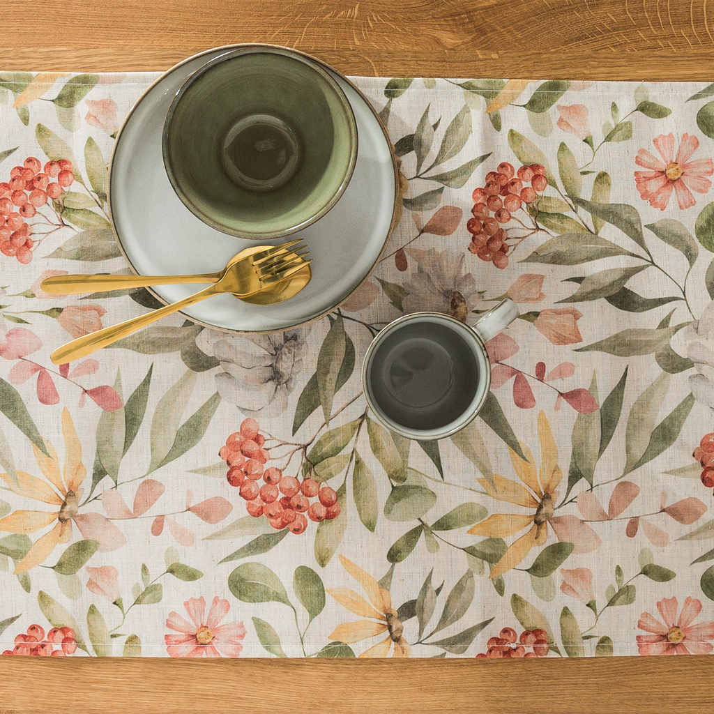 Kvetinový behúň na stôl MEGAN 40 x 120 cm