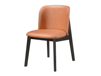 Oranžová drevená stolička RINDO