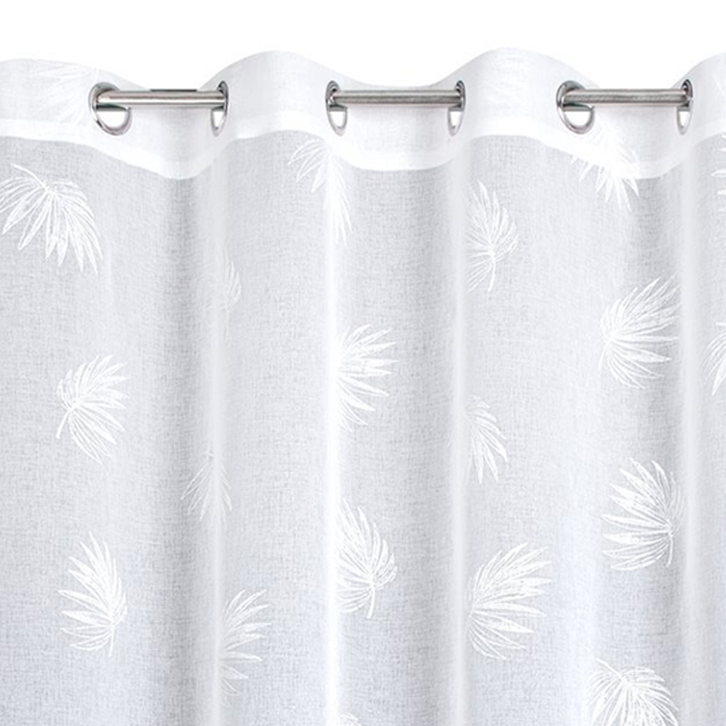 Záves na kruhy biely JESSI 140 x 260 cm