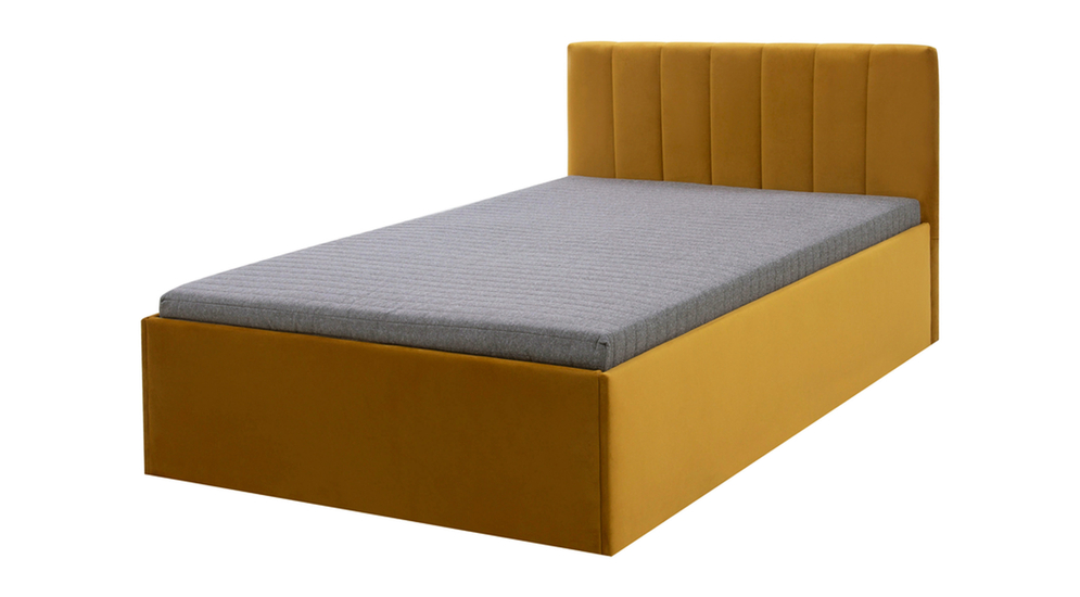 Horčicová čalúnená posteľ LETTI II 120x200 cm
