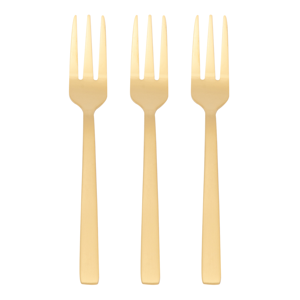 Vidlička na tortu PIANO GOLD, sada 3 ks