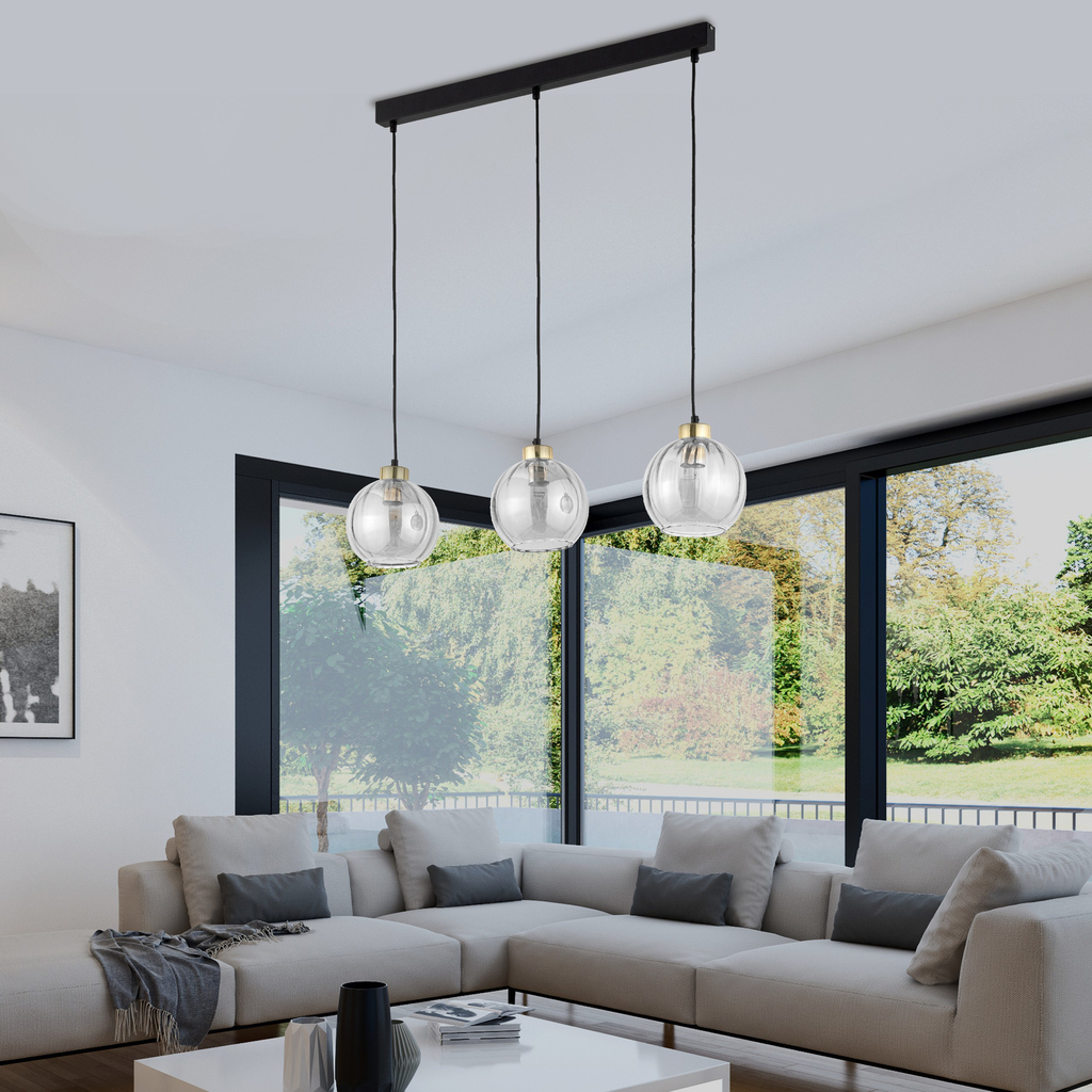 Transparentné závesné svietidlo lišta DEVI 3