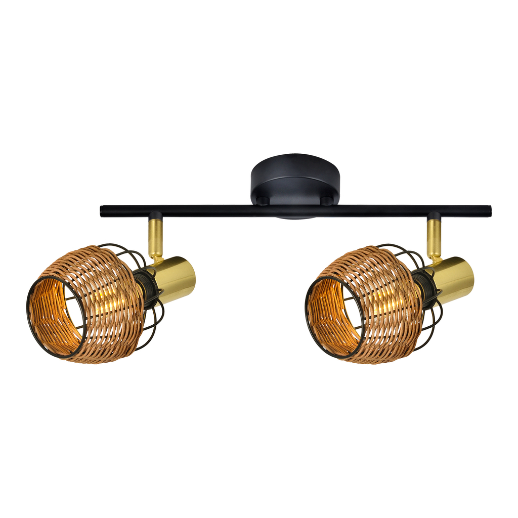 Čierno-zlatá 2-bodová ratanová lišta COPA