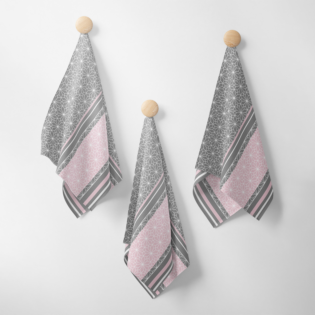 Kuchynská utierka CARINO sivo-ružová 40x60 cm