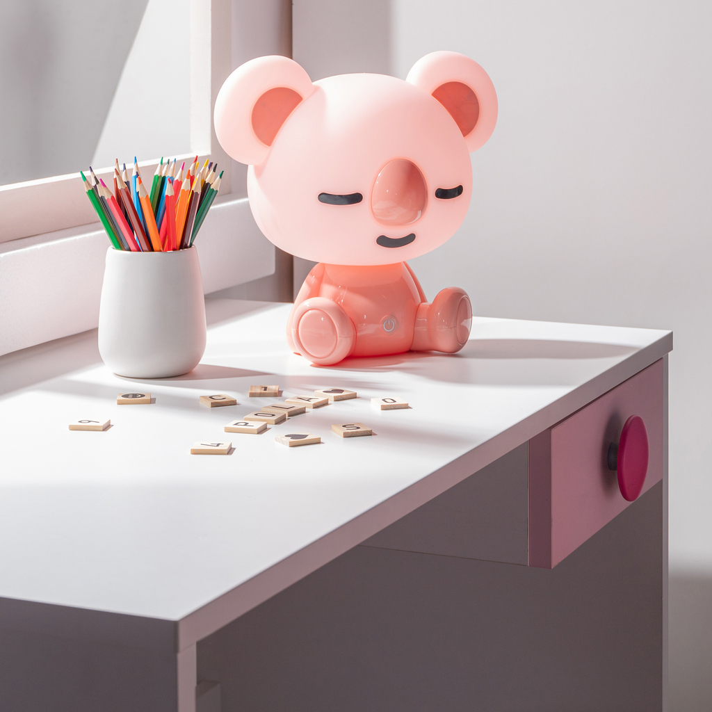 Nočná LED lampa ružová KOALA