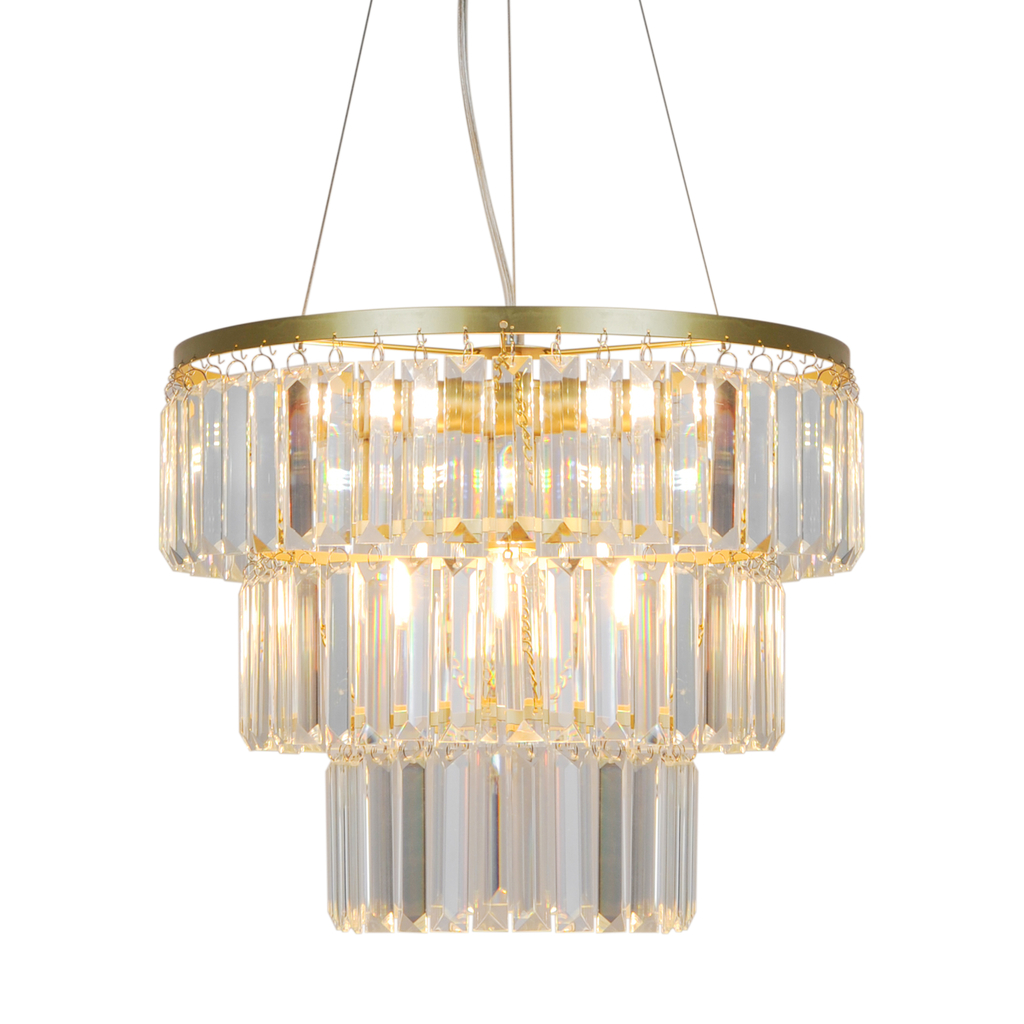 Luster na lanku glamour zlatý 4xE14 TIFANNY 40 cm