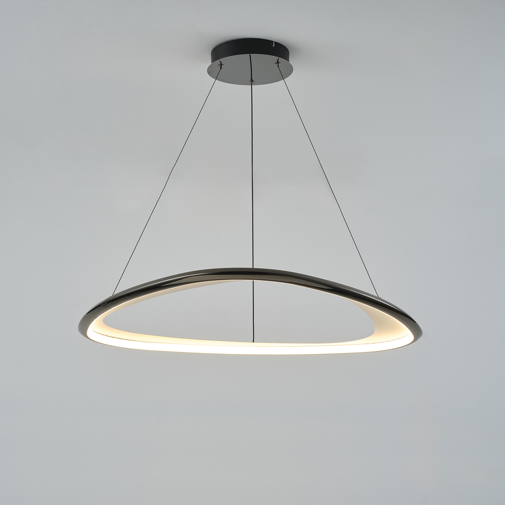 LED luster na lanku GETAFE chrómovaná čierna 85 cm