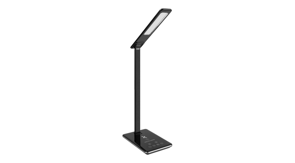 Čierna stolná lampa LED CLARA s indukčnou nabíjačkou