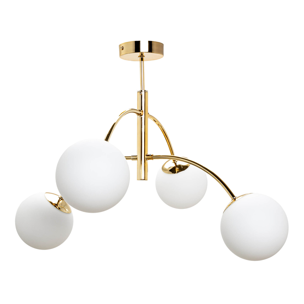 Stropné svietidlo VOLTA 4 gule zlatá biele