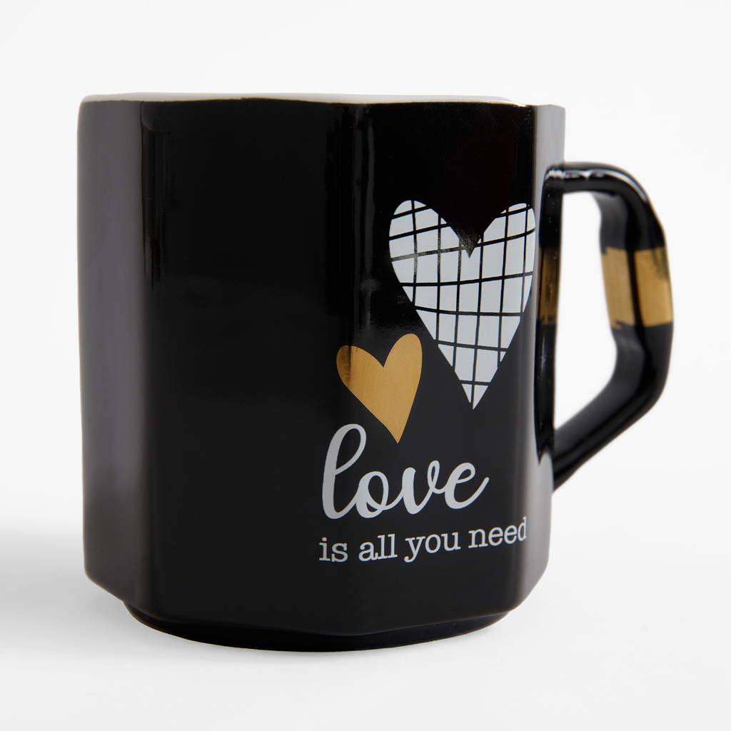 Porcelánový hrnček LOVE čierny 330 ml