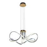 Závesné LED svietidlo ABRO čierno-šedo-zlatá