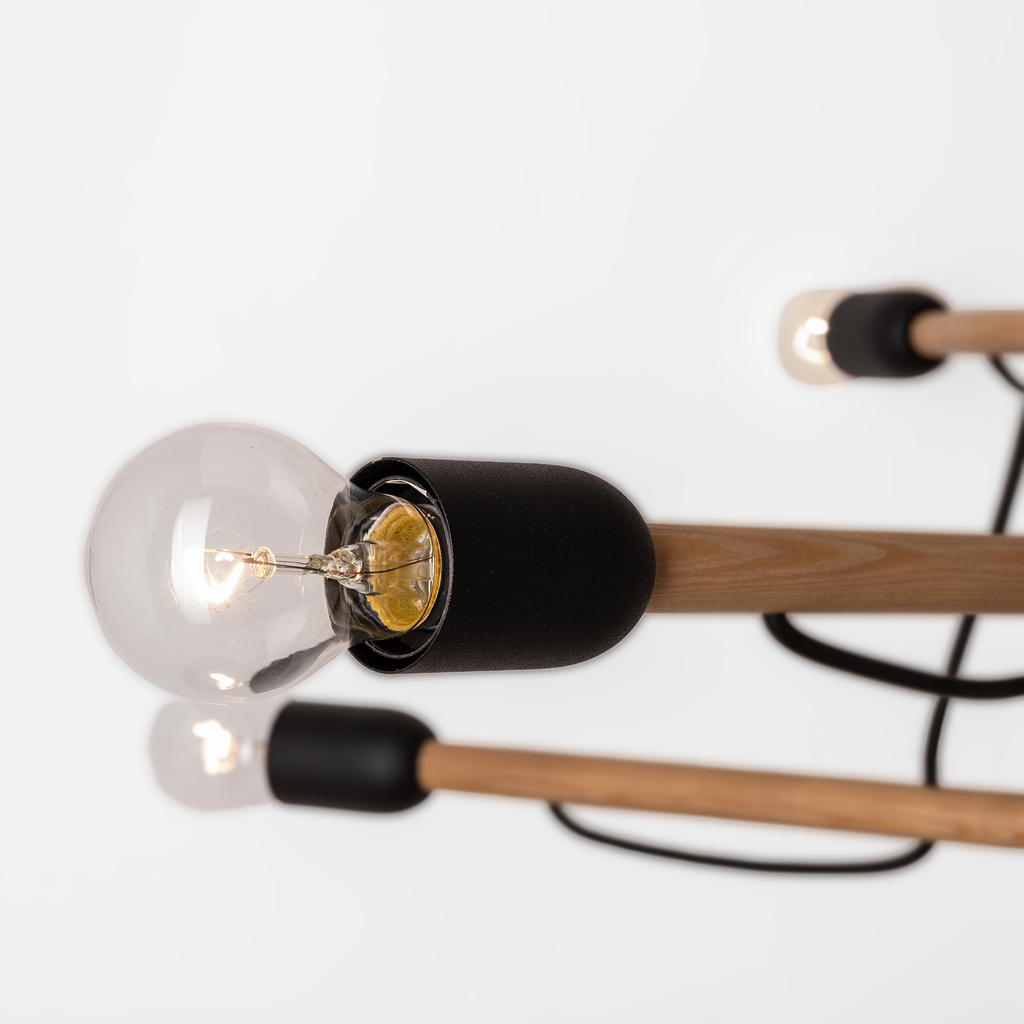 Závesné svietidlo HELIX 6 WOOD zo svetlého dreva