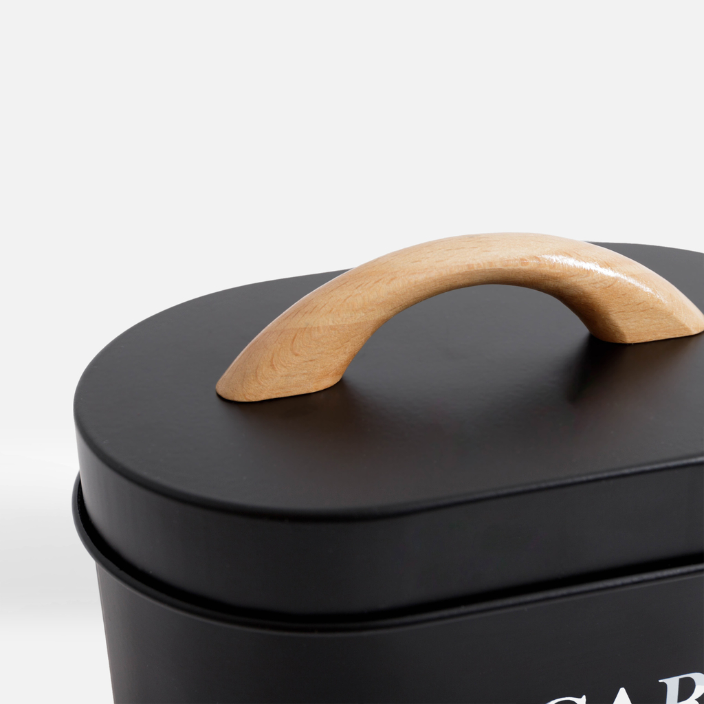 Kuchynská nádoba na cukor čierna 15 cm
