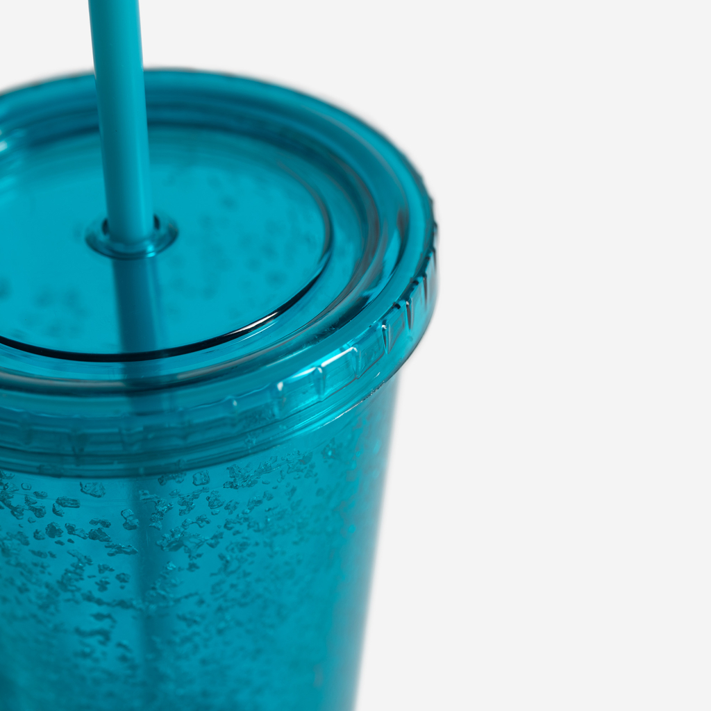 Plastový pohár so slamkou modrý 500 ml