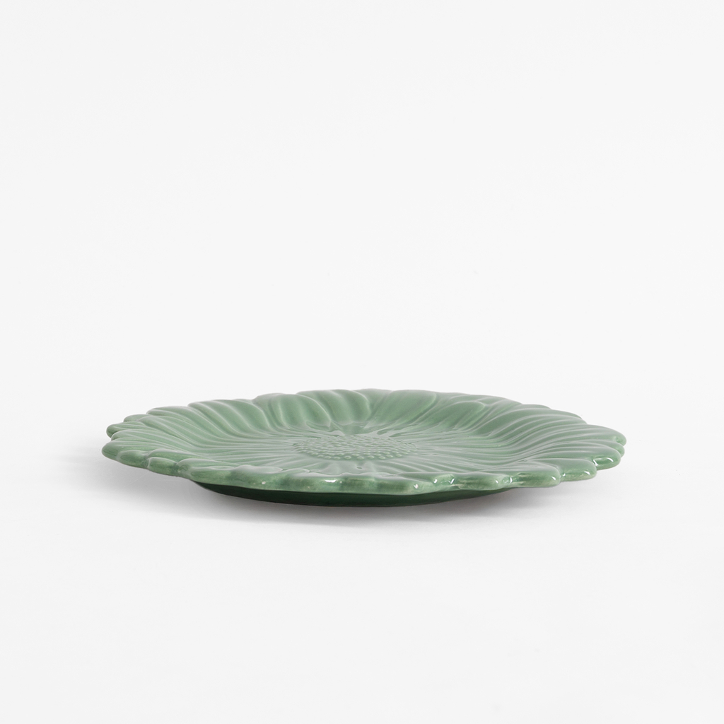 Dezertný tanier zelený kvet 21 cm