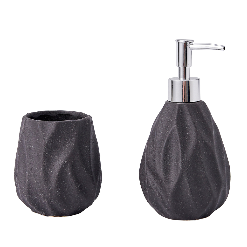 Keramický dávkovač tekutého mydla čierny 15,2 cm