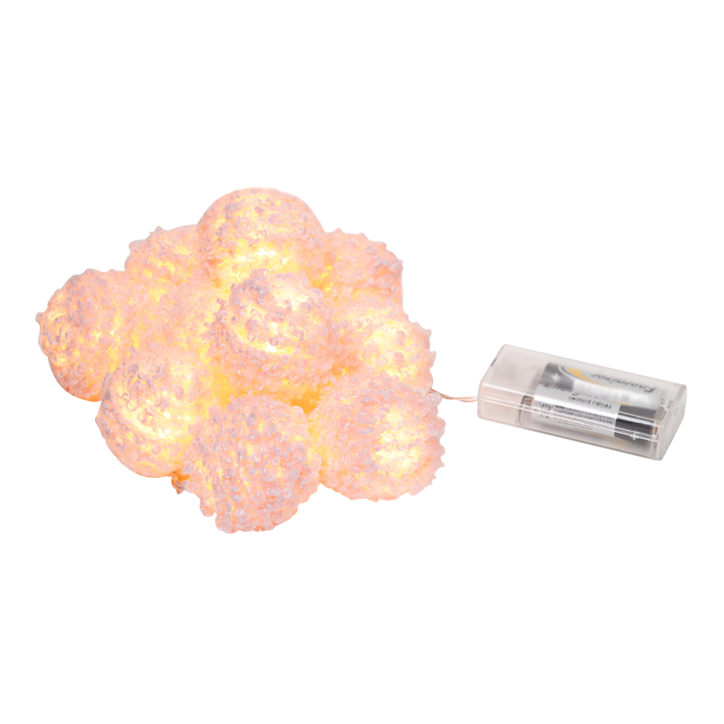 Girlanda świetlna LED pompony różowe 10 szt.