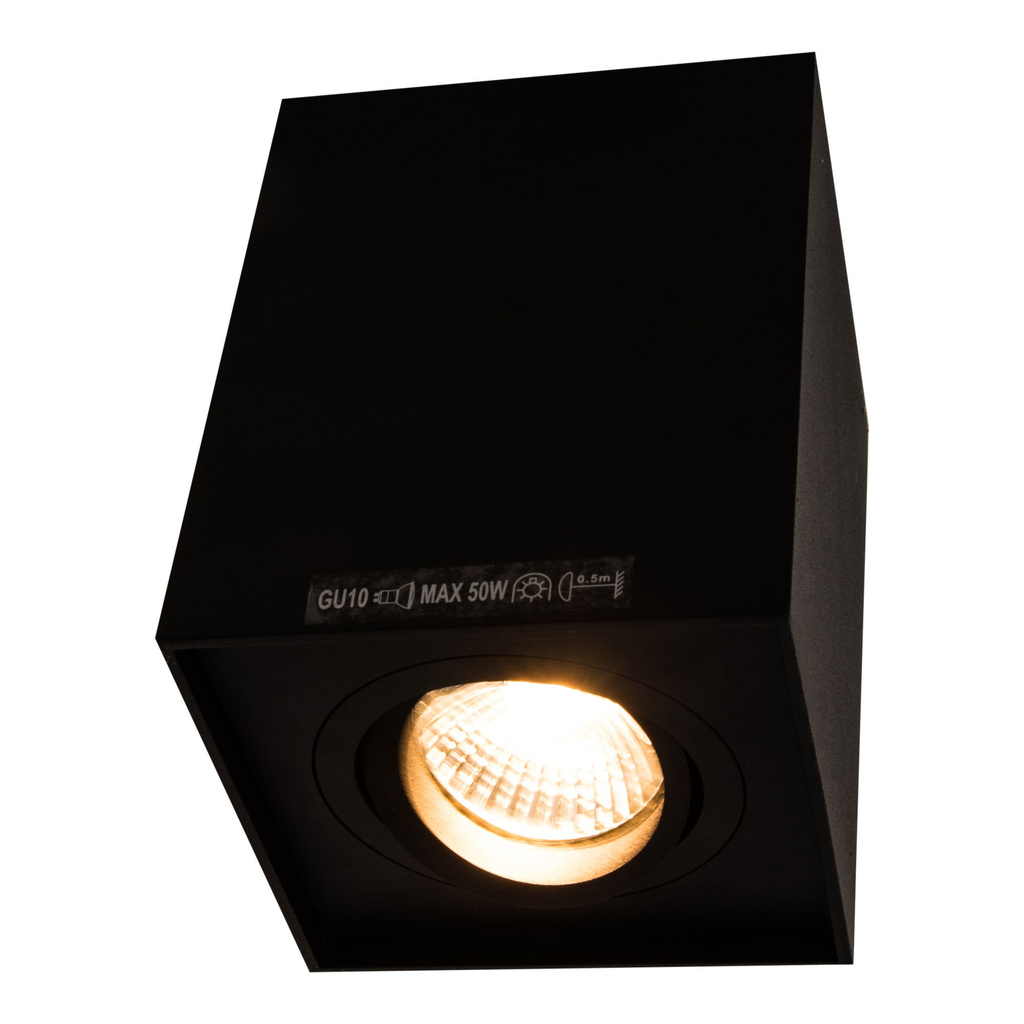 1-bodové svietidlo čierne QUADRO