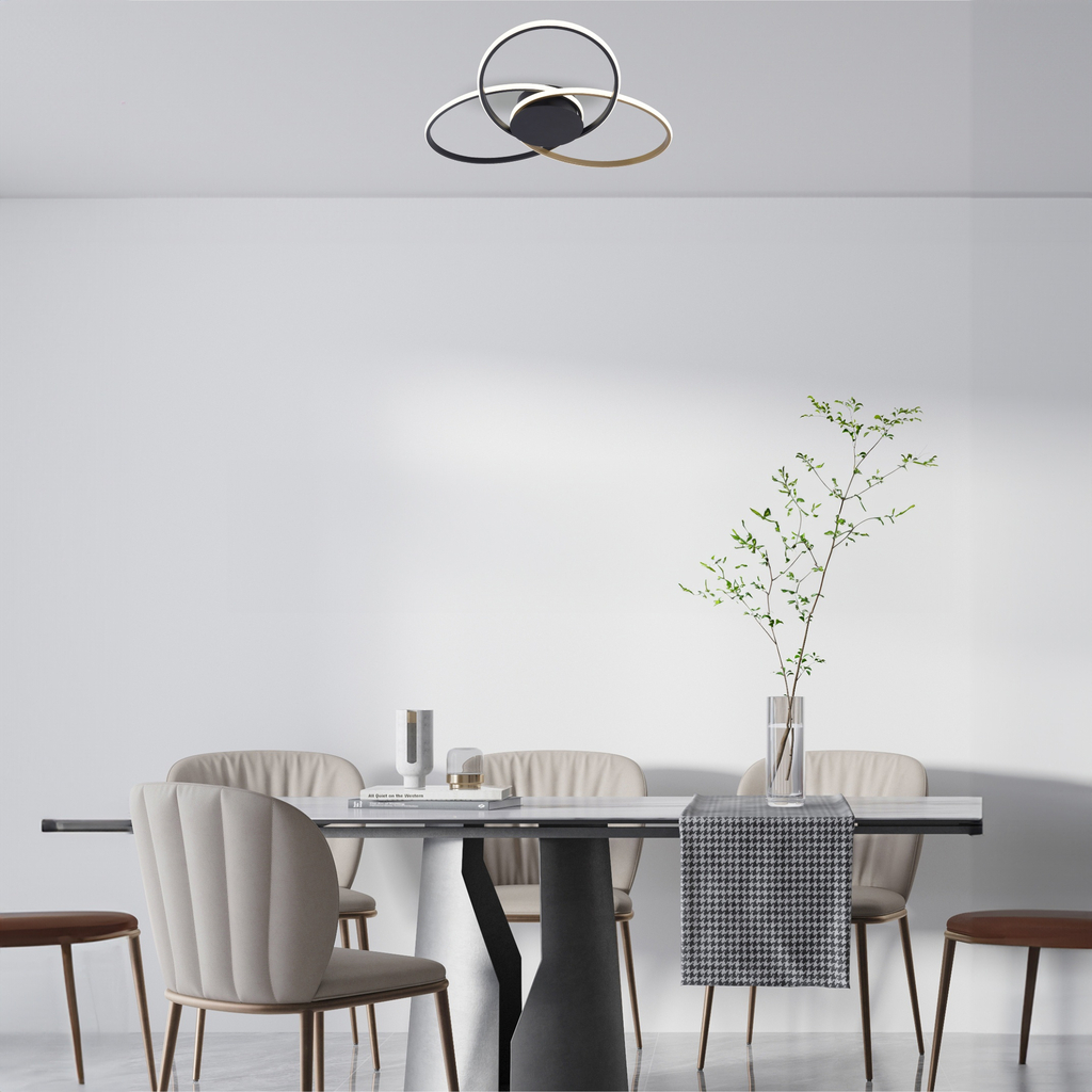 Stropné LED svietidlo BOLD čierno-zlaté