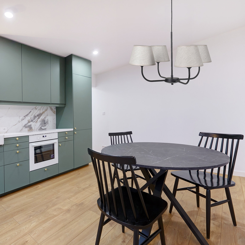 Závesné svietidlo 4 tienidlá CHICAGO LINEN