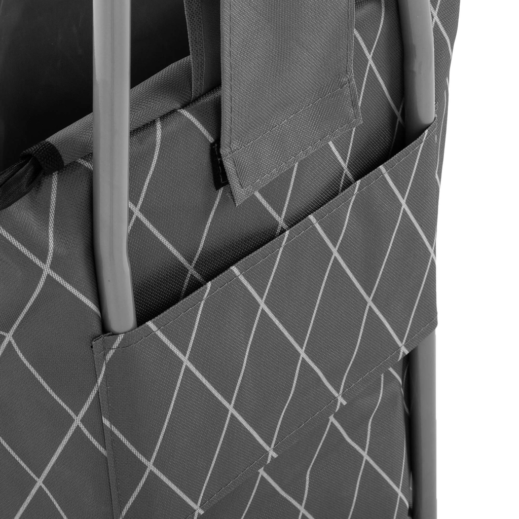 Nákupná taška na kolieskach sivá 87x32x28 cm