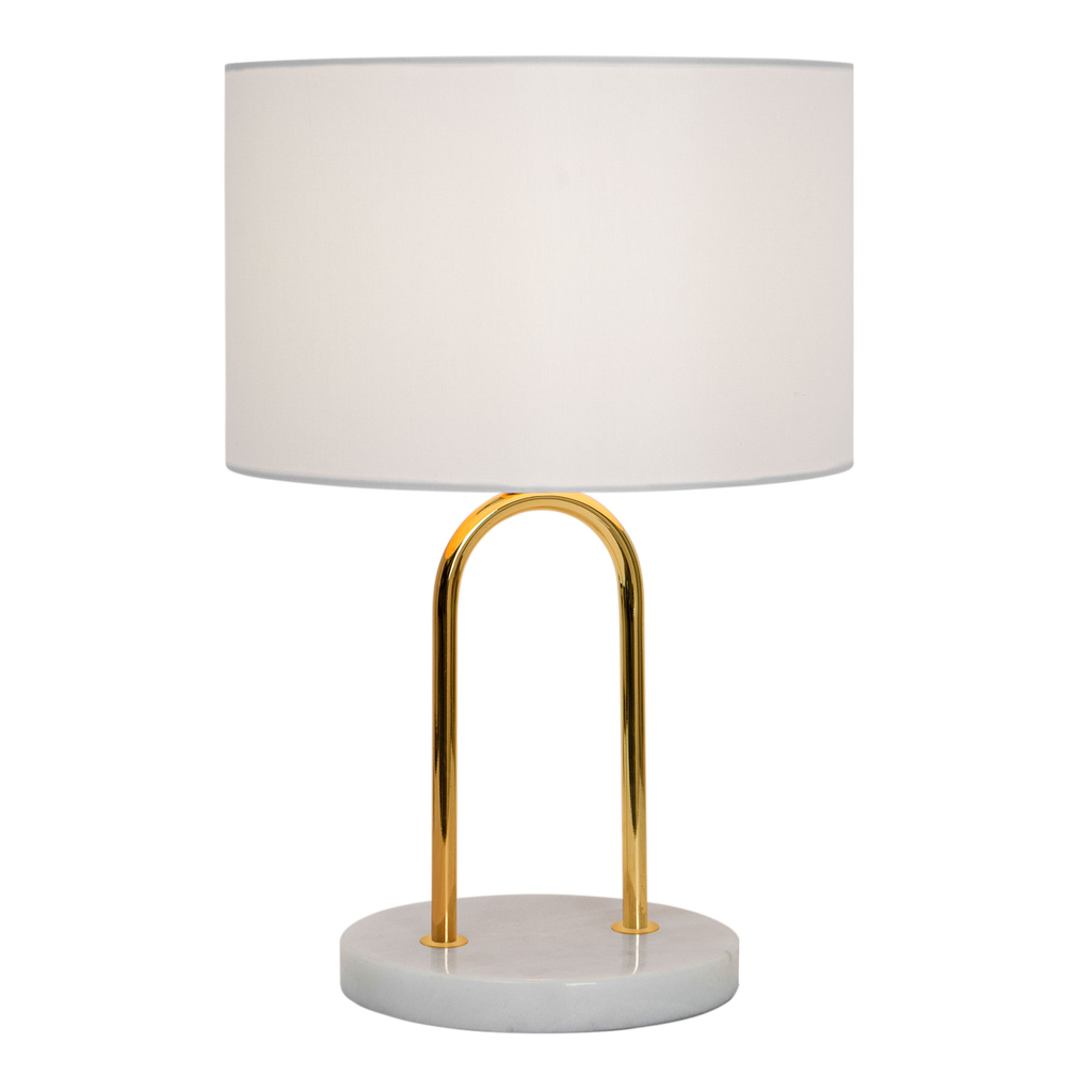 Okrúhla stolná lampa biela CARLOS