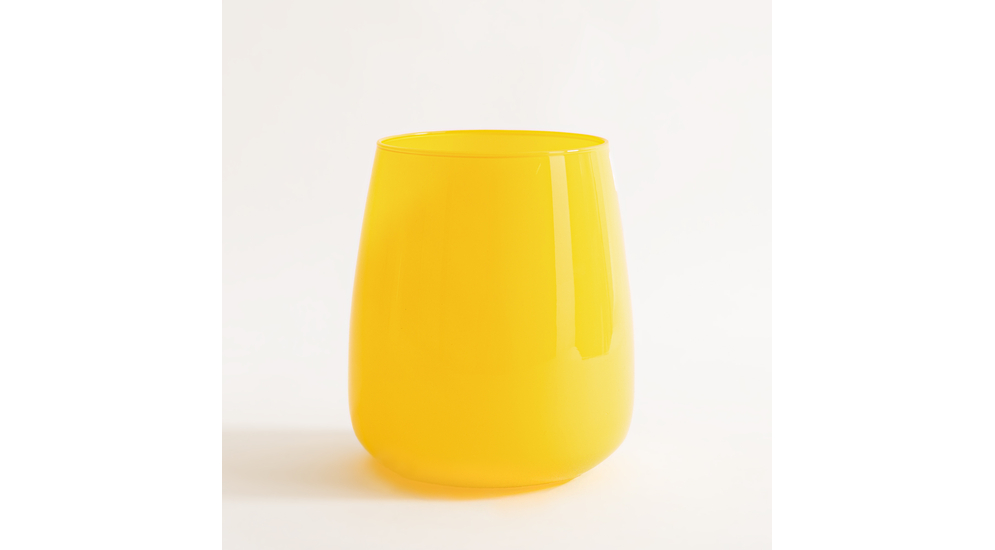 Sklenená váza ZINNIA žltá 17 cm