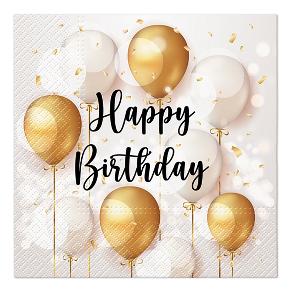 Narodeninové obrúsky GOLD CELEBRATION 20 ks.