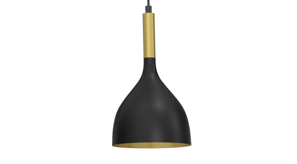Závesná lampa kalich čierno-zlatá NOAK III