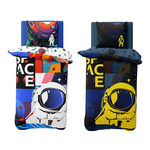 Detské obliečky so svietiacim efektom tmavomodré FLUO KOZMONAUT 140x200 cm