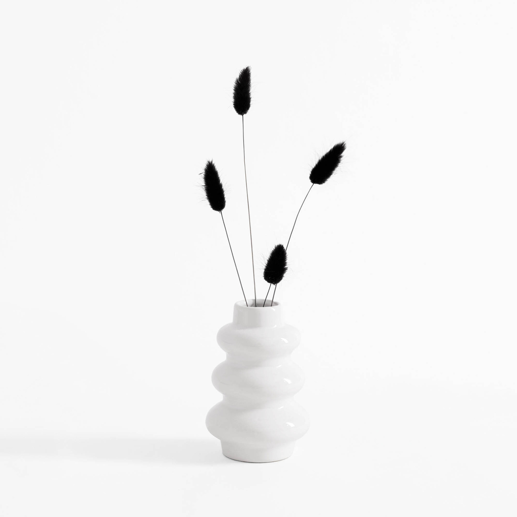 Váza snehuliak v bielej farbe 12 cm