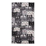 Sivý koberec, mačky HAPPY 80x150 cm