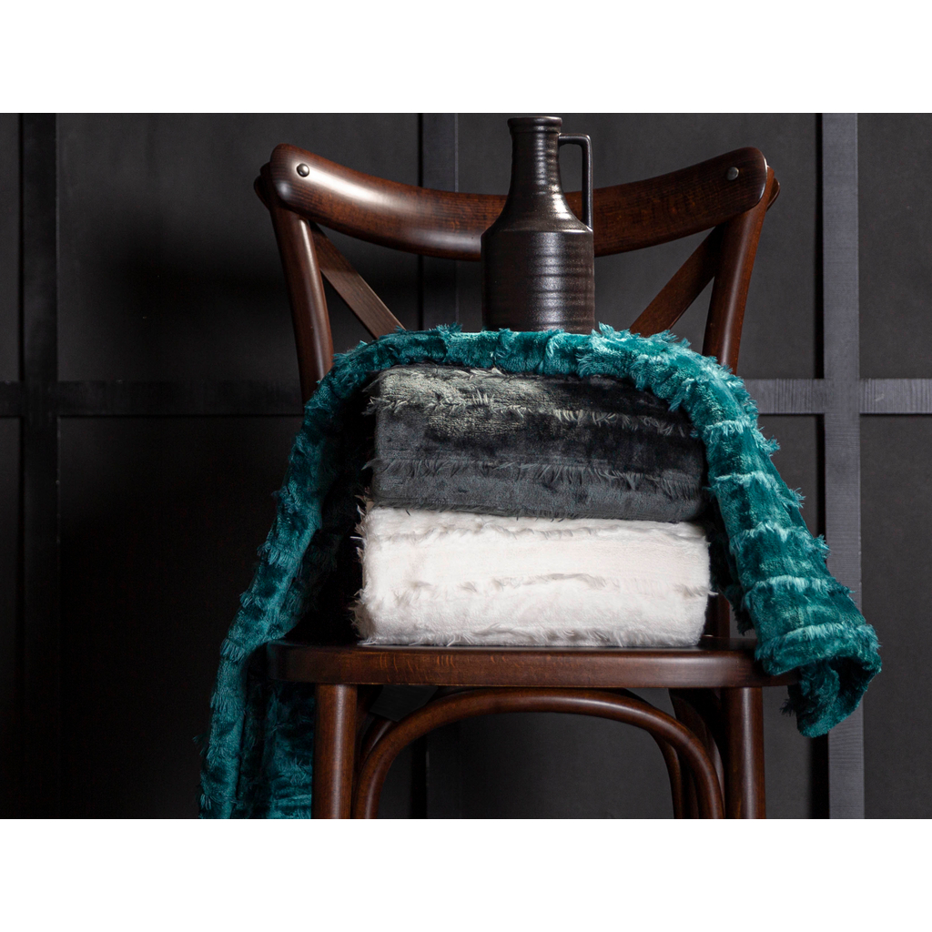 Béžová deka so strapcami ASHA 130x160 cm