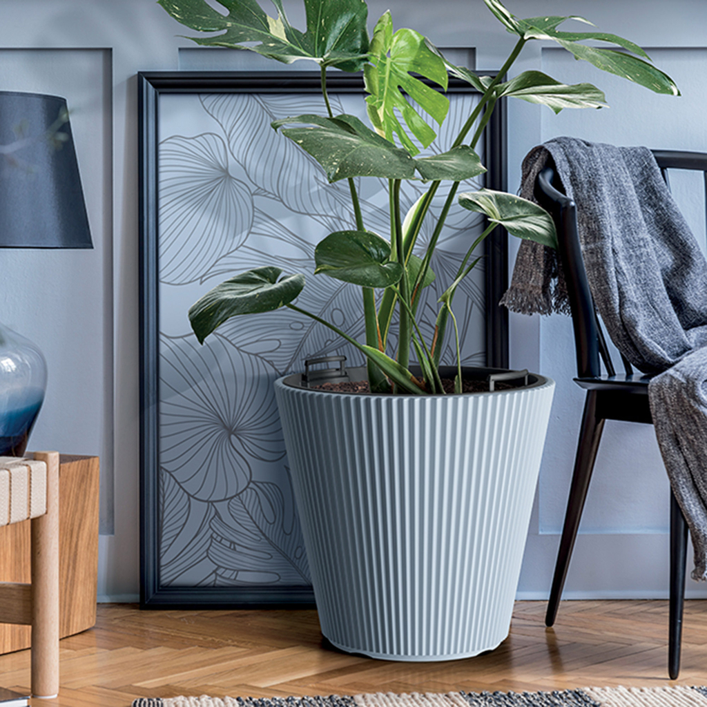 Kužeľový kvetináč MILLY biely 46,7 cm