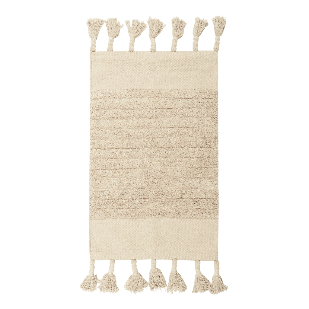 Bavlnený koberec BOHO so strapcami, béžový 70x140 cm