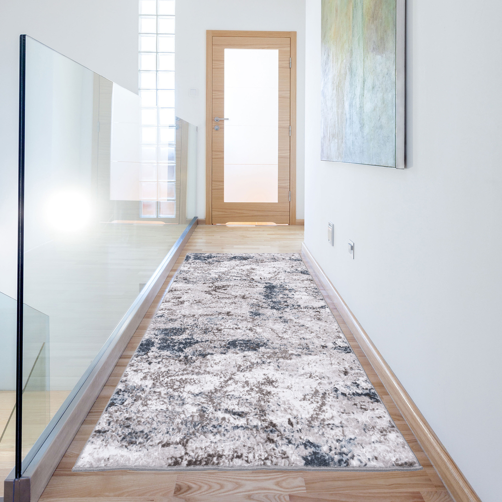 Koberec vintage sivo-tmavomodrý LONG 80x300 cm