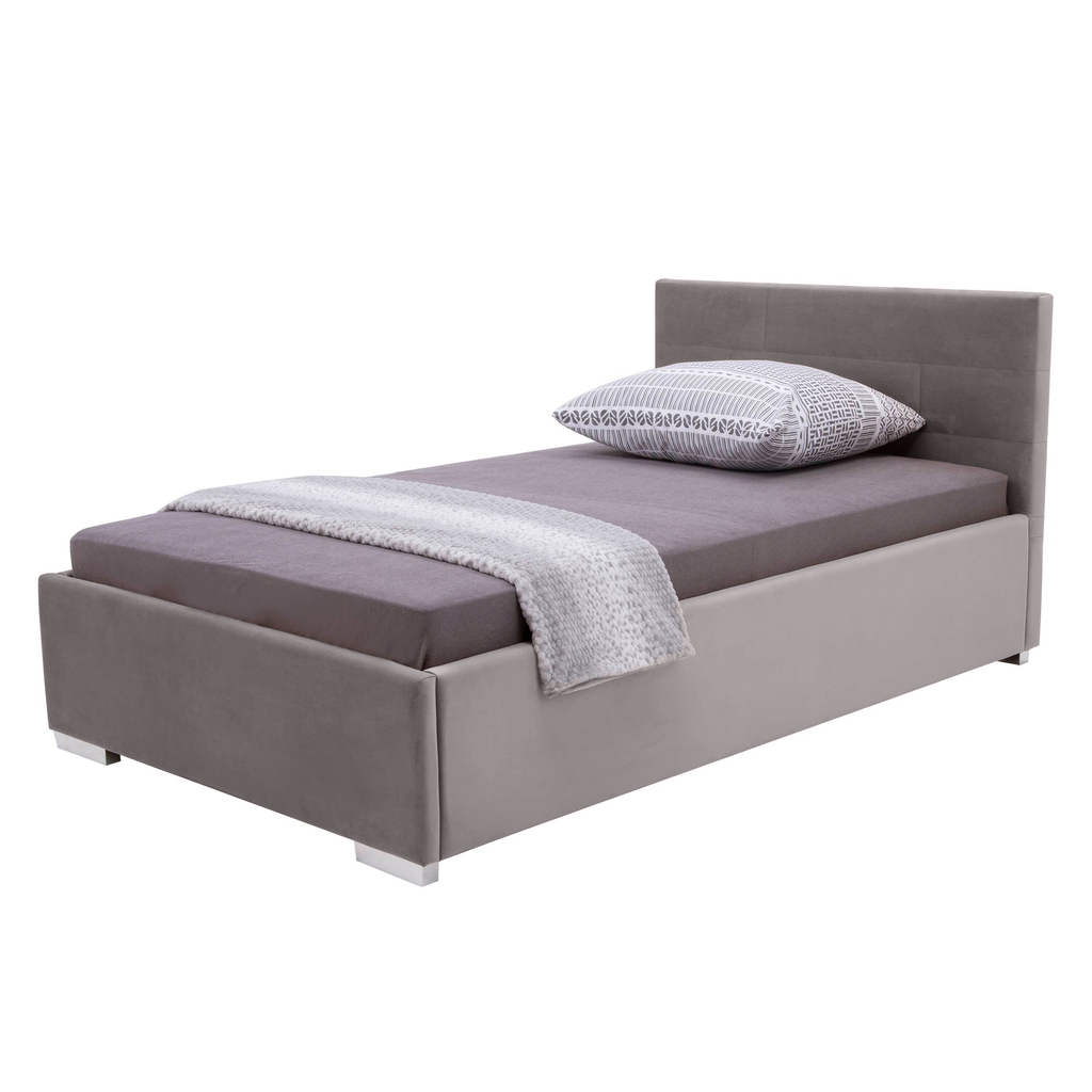 Sivá posteľ MEZO 120x200 cm