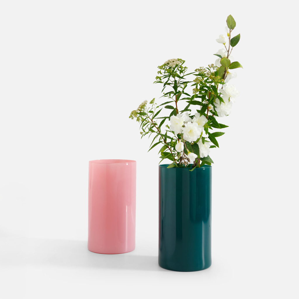 Sklenená váza zelená LUCA 29 cm